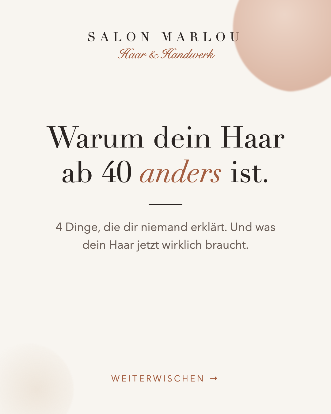 Beitragsreihe für einen Friseursalon